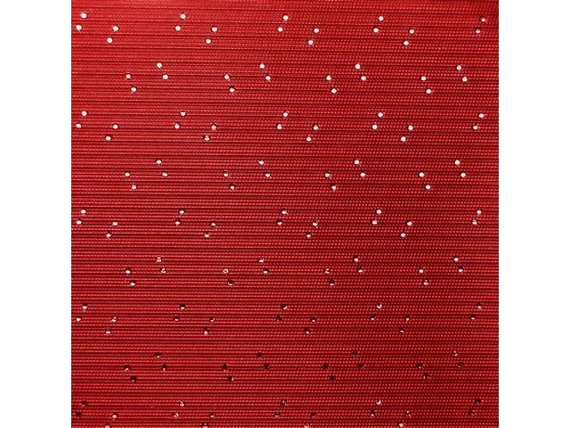 Bright Red Perforated Grain Headliner Kit, includes headliner, covered sail panels and material for sunvisors