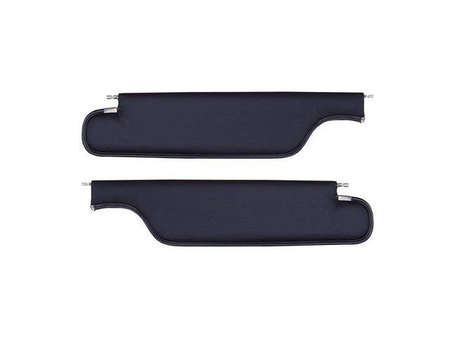 Premium Sunvisor Set, Black, Legendary, Ribbed grain vinyl, reproduction