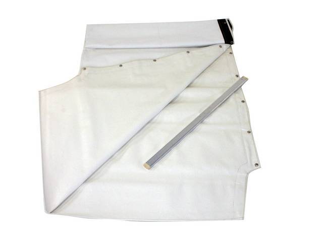 COVER, Tonneau, White, incl snaps, see p/n CH-TCB-1 for bows (not incl), Repro