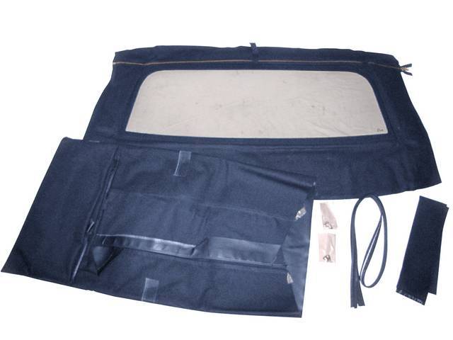 CONVERTIBLE TOP KIT, BLUE, W/ SOLID GLASS CURTAIN