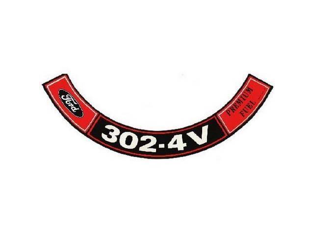 DECAL, AIR CLEANER, ENGINE SIZE, “302-4V”