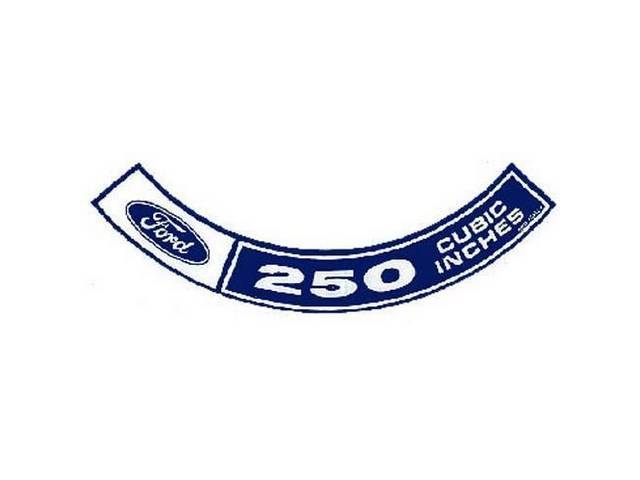 DECAL, AIR CLEANER, ENGINE SIZE, “250”