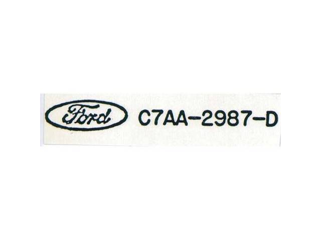 DECAL, AIR CONDITIONING, COMPRESSOR CLUTCH, “C7AA-2987-D”