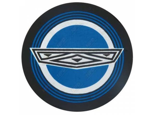 DECAL, EXTERIOR, WIRE WHEEL COVER CENTER,  BLUE
