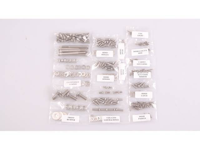 Cab Bolt Kit, Polished Button Head Stainless Steel