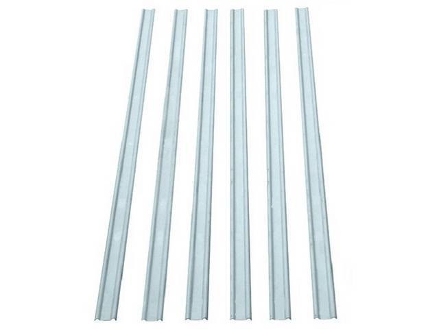 Bed Floor Skid Strip Set, Polished Stainless Steel