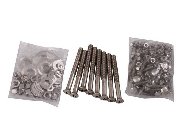 Bed Bolt Kit, polished stainless steel Carriage Bolts