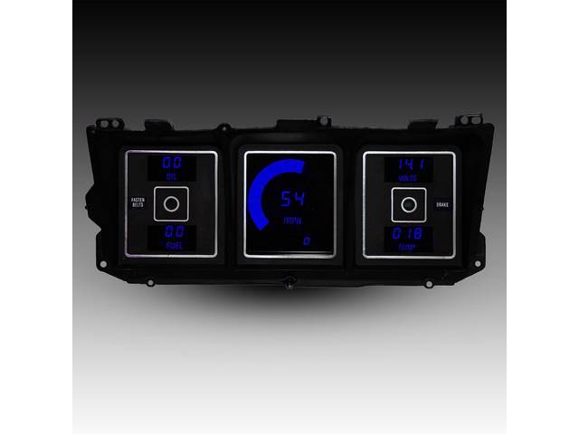 Digital Dash Gauge Panel by Intellitronix, blue illumination
