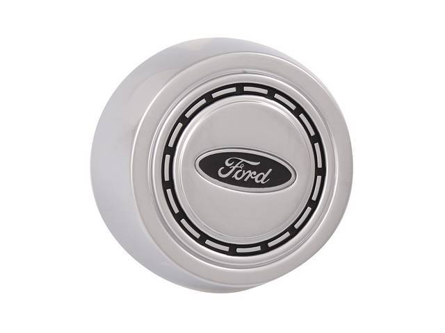 Steering Wheel Horn Button, Argent, Ford Oval Logo