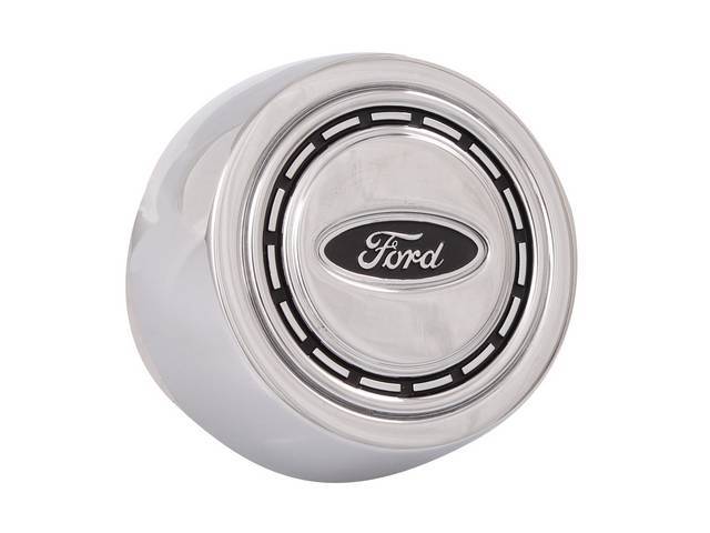 Steering Wheel Horn Button, Chrome, “Ford” Oval Logo