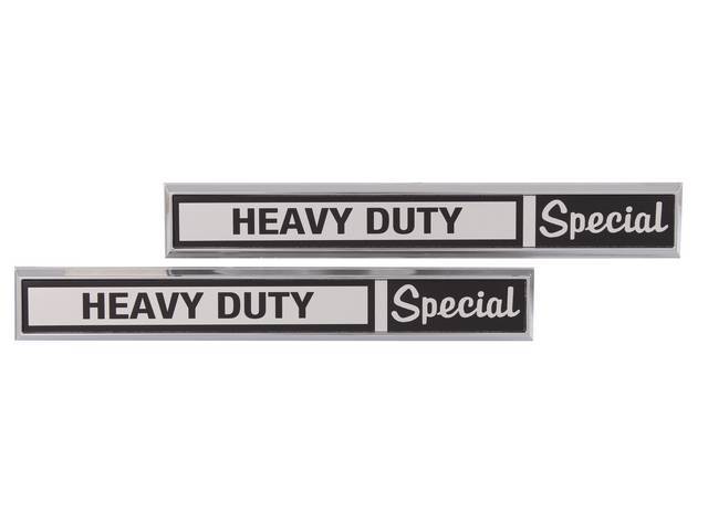 Cowl Side Emblems, “Heavy Duty Special”