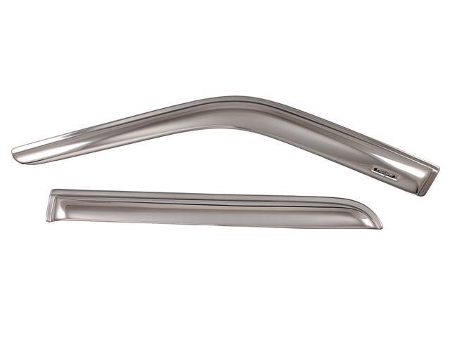 SIDE WIND DEFLECTOR, CHROME, FRONT, PAIR, PROTECTION FROM