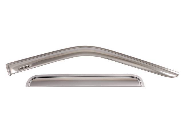 SIDE WIND DEFLECTOR, CHROME, FRONT, PAIR, PROTECTION FROM