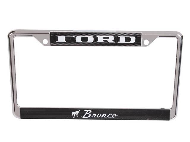 License Plate Frame, “Bronco” with Bucking Horse Logo