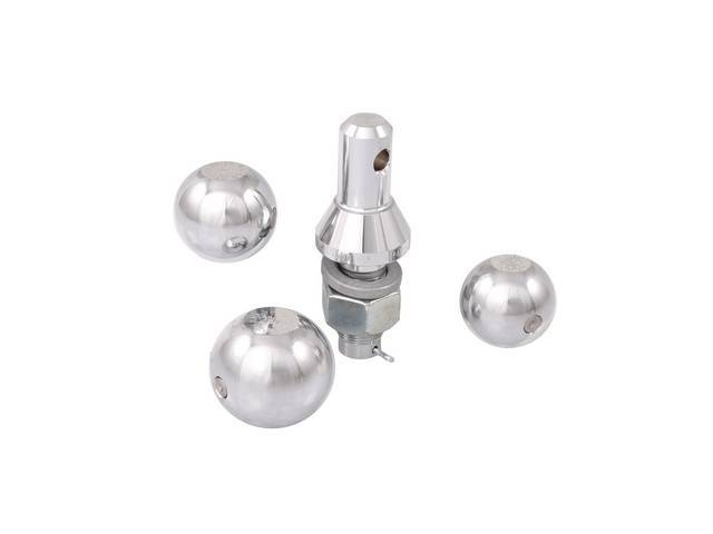 CONVERT-A-BALL, CHROME PLATED, PATENTED HEX SHANK