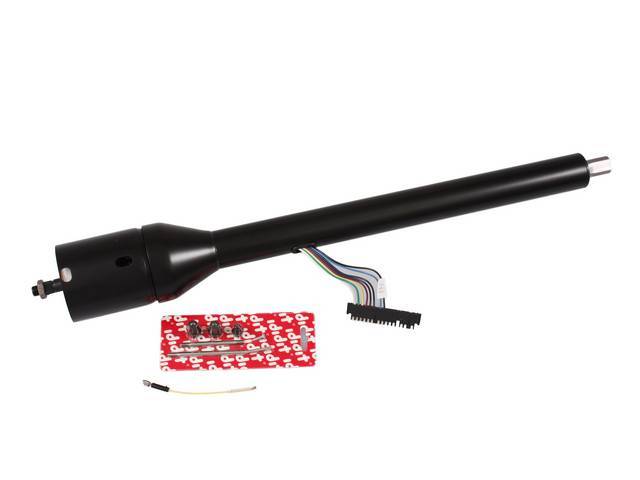 Ididit Custom Tilt Steering Column, Floor Shift, black powdercoated steel