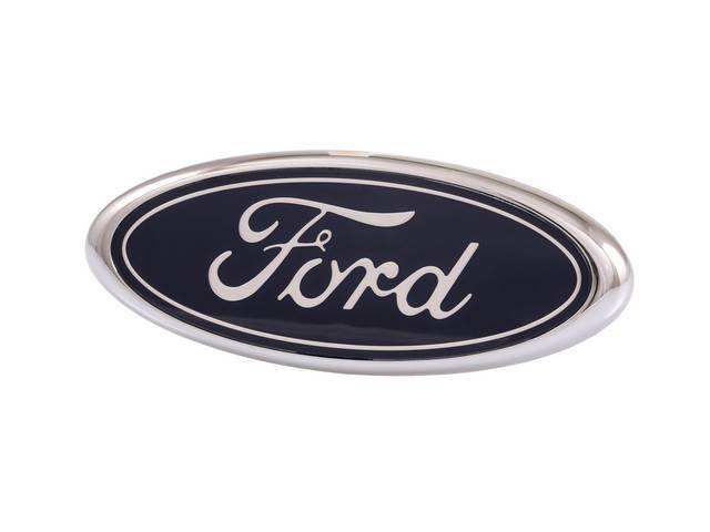 EMBLEM, BODY, “FORD” OVAL, CHROME AND PAINT, LARGE