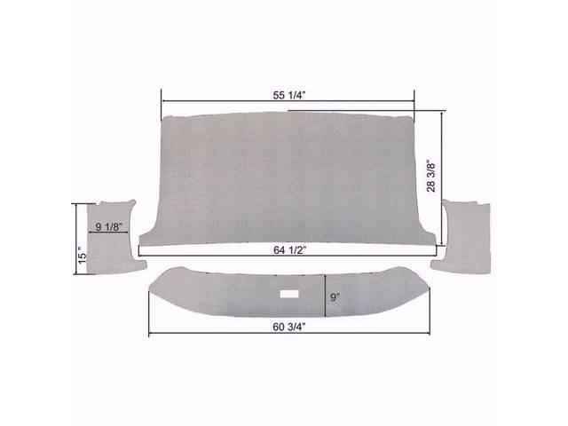 HEADLINER, OE STYLE, PLAIN - NO HOLES (NON-PERFORATED