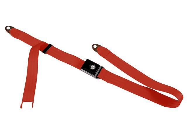 2 Point Seat Belt Assembly, vermilion (red)