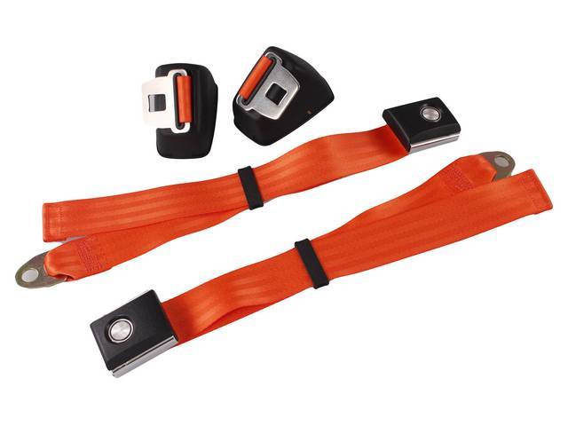 2 Point Retractable Seat Belt Assembly, bright orange