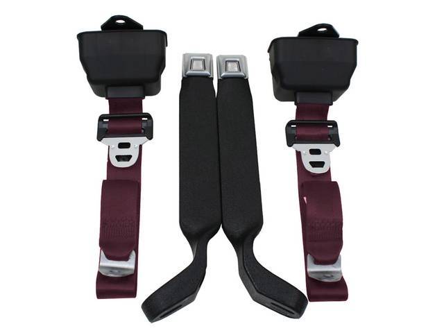 Front 3 Point Seat Belt Assembly, maroon