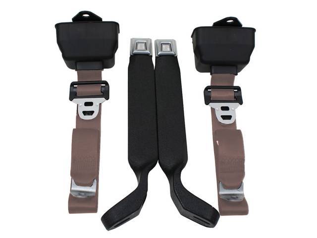 Front 3 Point Seat Belt Assembly, chamois