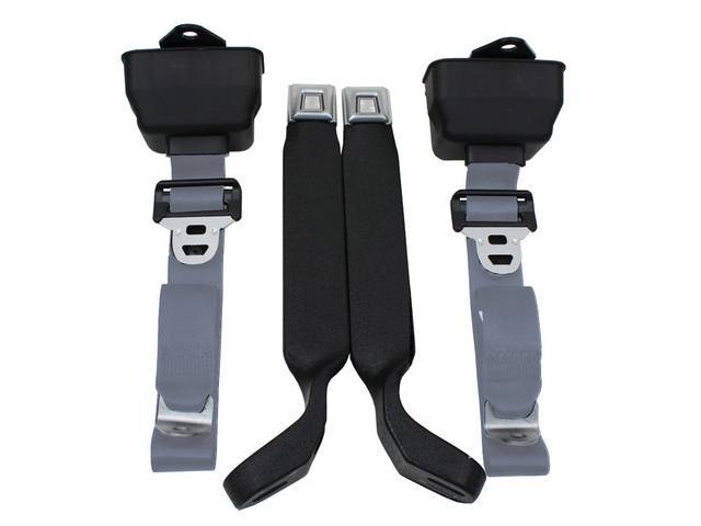 Front 3 Point Seat Belt Assembly, gray