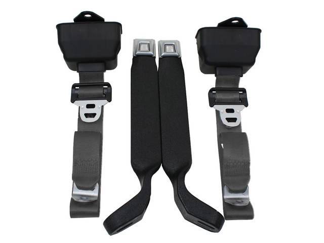 Front 3 Point Seat Belt Assembly, charcoal