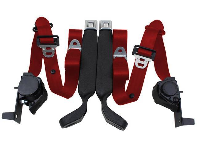 Front 3 Point Seat Belt Assembly, red