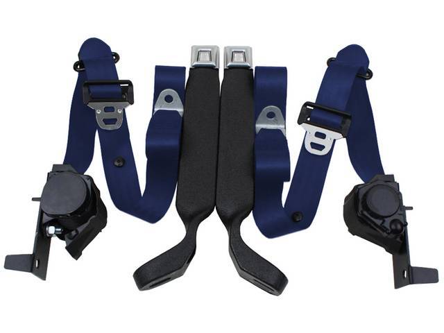 Front 3 Point Seat Belt Assembly, dark blue