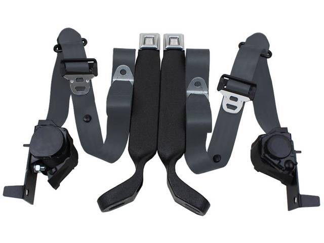 Front 3 Point Seat Belt Assembly, charcoal