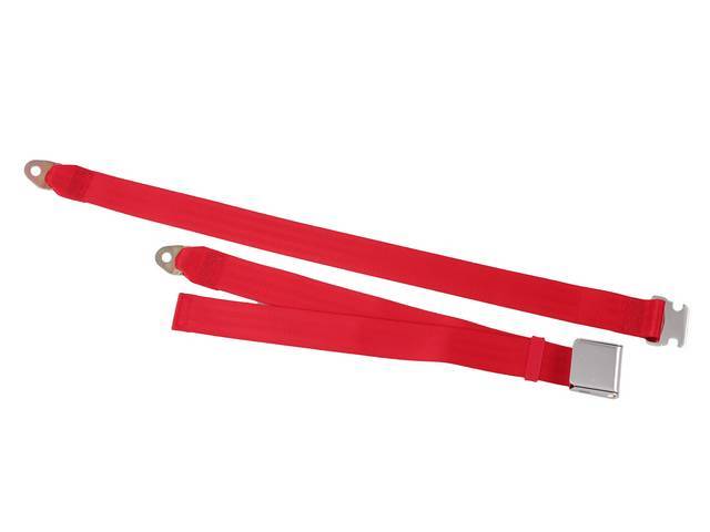 Classic Look 2 Point Seat Belt, bright red