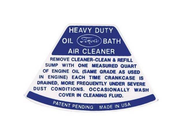 DECAL, AIR CLEANER, SERVICE INSTRUCTIONS
