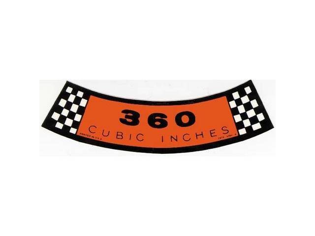 DECAL, AIR CLEANER, 360