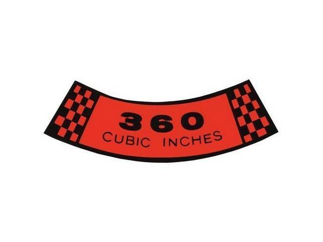 DECAL, AIR CLEANER, 360-2V