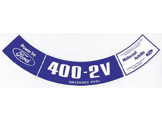 DECAL, AIR CLEANER, 400-2V
