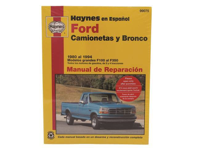 BOOK, HAYNES WORKSHOP MANUAL 80-94, SPANISH LANGUAGE VERSION
