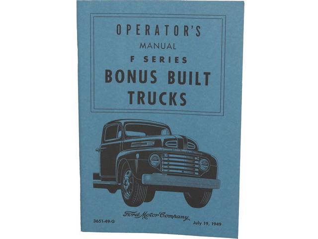 OWNERS MANUAL, 1949 Truck