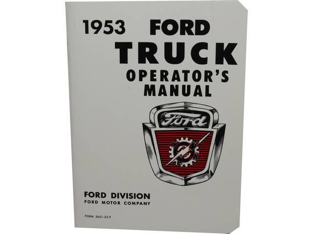 OWNERS MANUAL, 1953 Truck