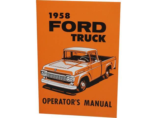 OWNERS MANUAL, 1958 Truck