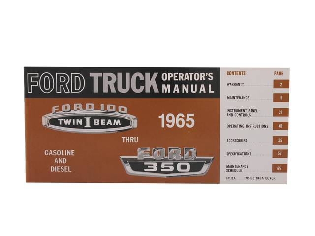 OWNERS MANUAL, 1965 Truck