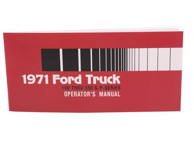 OWNERS MANUAL, 1971 Truck