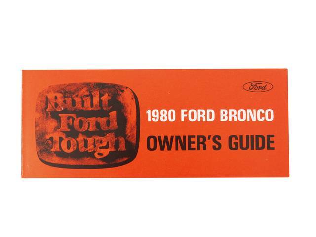 OWNERS MANUAL, 1980 Bronco