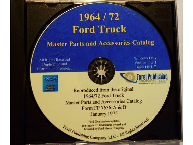 Ford Truck Text and Illustrations Parts Manual, 1964-1972, on USB Flash Drive