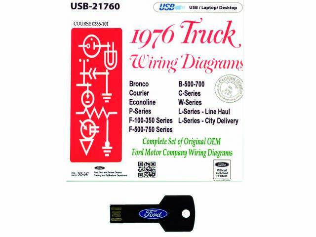 Ford Truck Wiring Diagram Manual, 1976, on USB Flash Drive