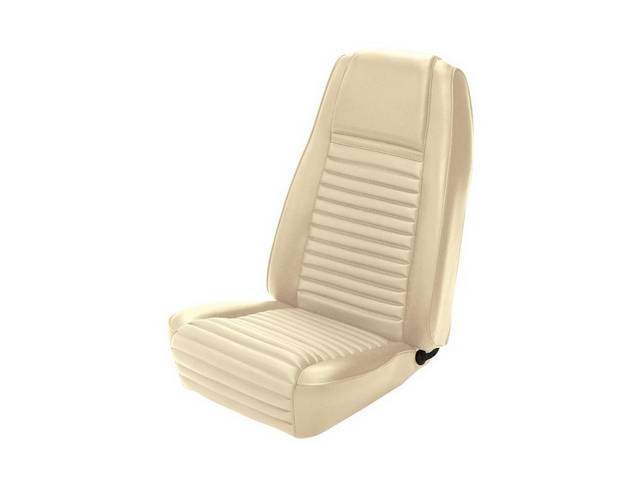 Front Bucket Upholstery, Mach 1, white with white stripe