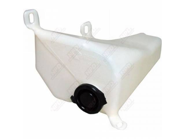 Reservoir, Windshield Washer Fluid, Clear Finish, Concourse Correct, Incl Correct Screws And Washers, Pump Gasket Pre Installed