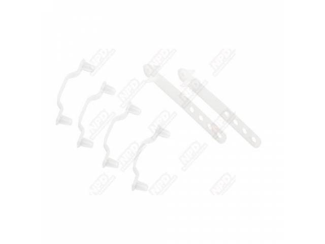 Wire Strap Sets, Engine Bay, New Style, Incl Correct Style Straps, Clips And Fasteners, Oe Style Fit And Finish
