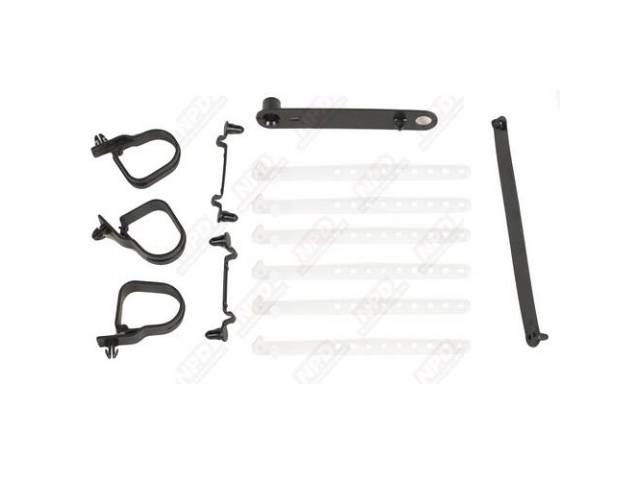 Wire Strap Sets, Engine Bay, New Style, Incl Correct Style Straps, Clips And Fasteners, Oe Style Fit And Finish