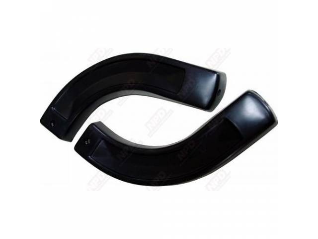 Seat Hinge Covers, Bench Seat, Black, Plastic With Original Style Grain